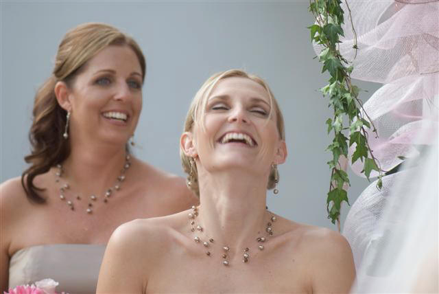 The bride's sisters felt the entire range of emotions in one service